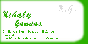 mihaly gondos business card